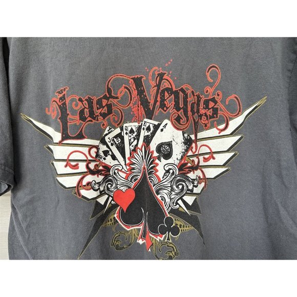 Vintage Alstyle T Shirt Las Vegas Straight Flush Mens Size Medium Gray - Picture 2 of 6